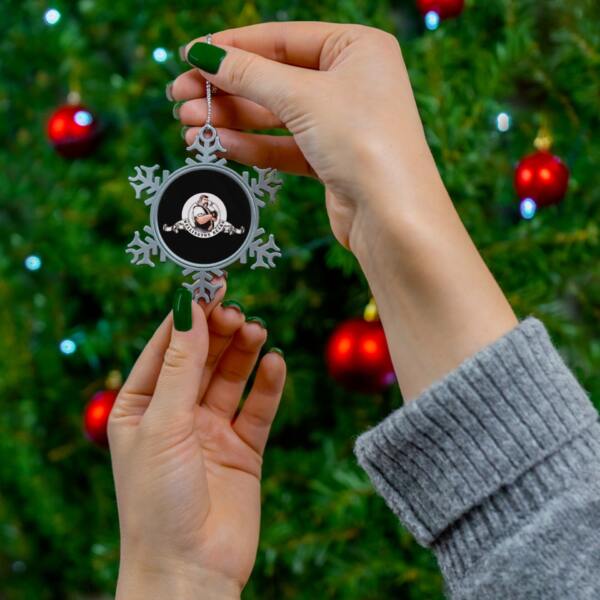 Personalized Pewter Snowflake Ornament - Holiday Keepsake Decoration - Image 3